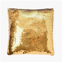 Наволочка декоративная Хамелеон 37×37 см, цвет золото - серебро, пайетки, 100%п/э